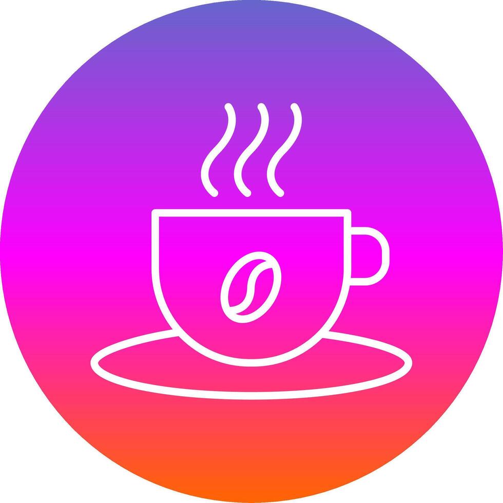 Kaffee Tasse Linie Gradient Kreis Symbol vektor