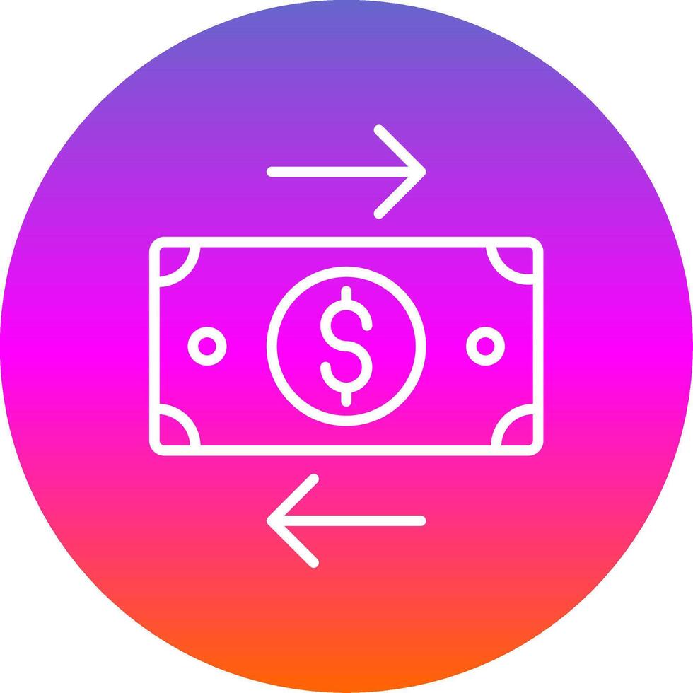 Bank Transfer Linie Gradient Kreis Symbol vektor