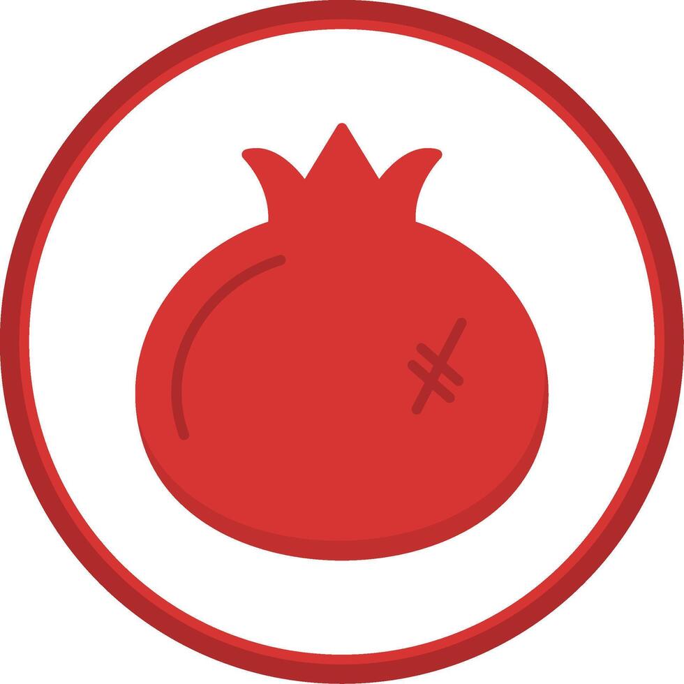 Granatapfel eben Kreis Symbol vektor