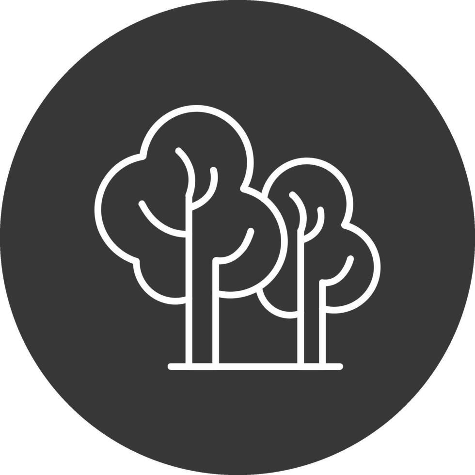 Bäume Linie invertiert Symbol Design vektor