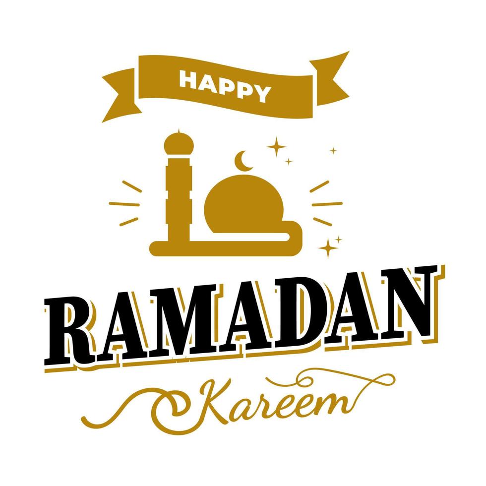 Ramadan Kareem-Vektorvorlage. glückliche eid mubarak typografie und beschriftung handgemacht mit objektabzeichen für islamischen heiligen feiertag. muslimische Traditionskalligraphie, Handschriftkonzept 13 vektor