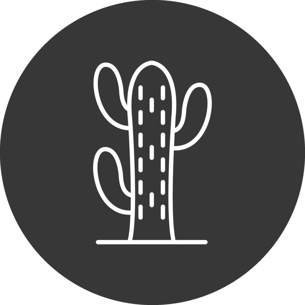 kaktusar linje omvänd ikon design vektor