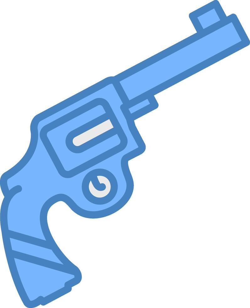 pistol linje fylld blå ikon vektor