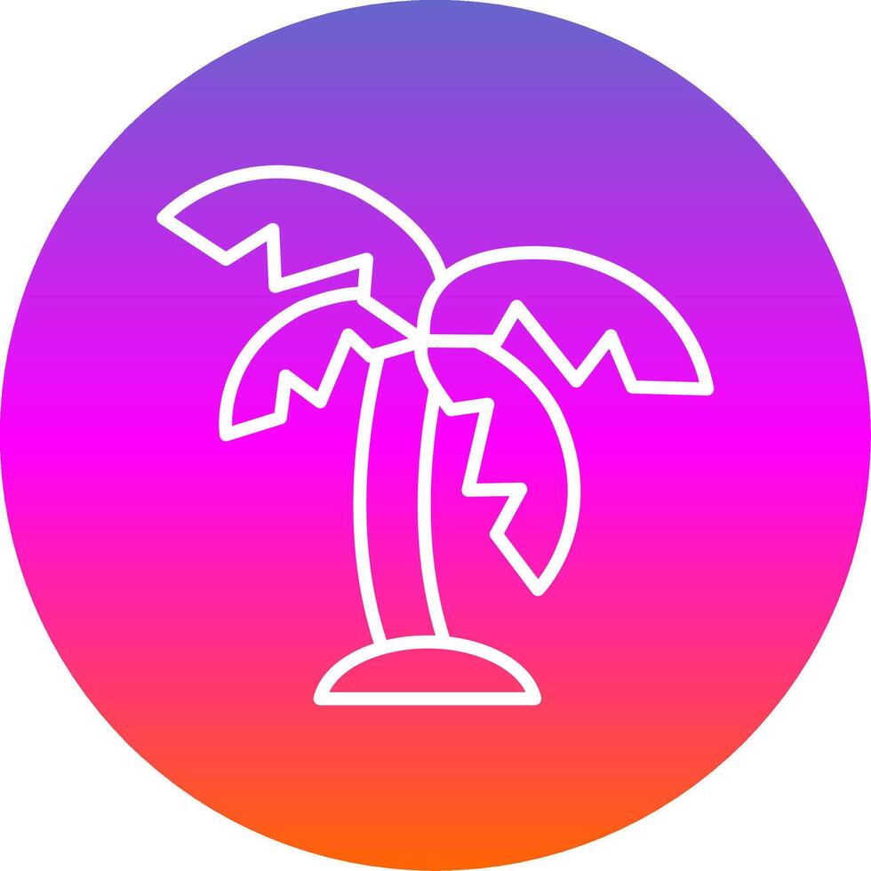 Palme Linie Gradient Kreis Symbol vektor