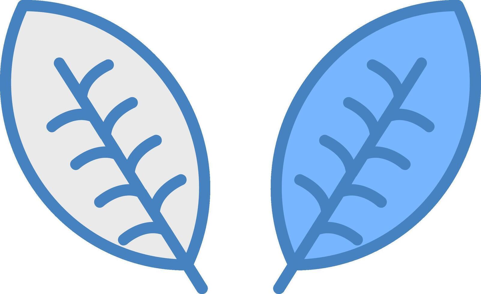Blätter Linie gefüllt Blau Symbol vektor