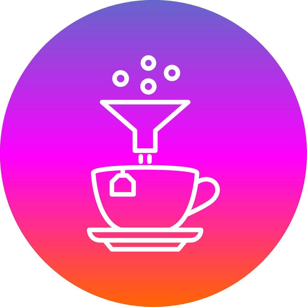 kaffe filtrera linje lutning cirkel ikon vektor