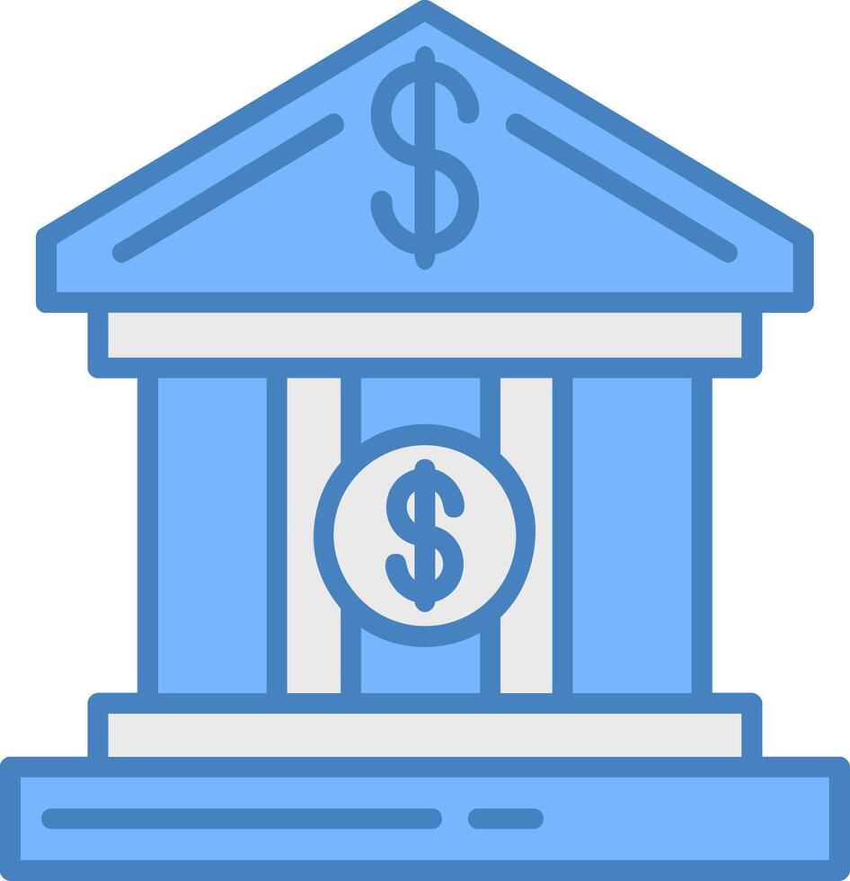 Bank Konto Linie gefüllt Blau Symbol vektor