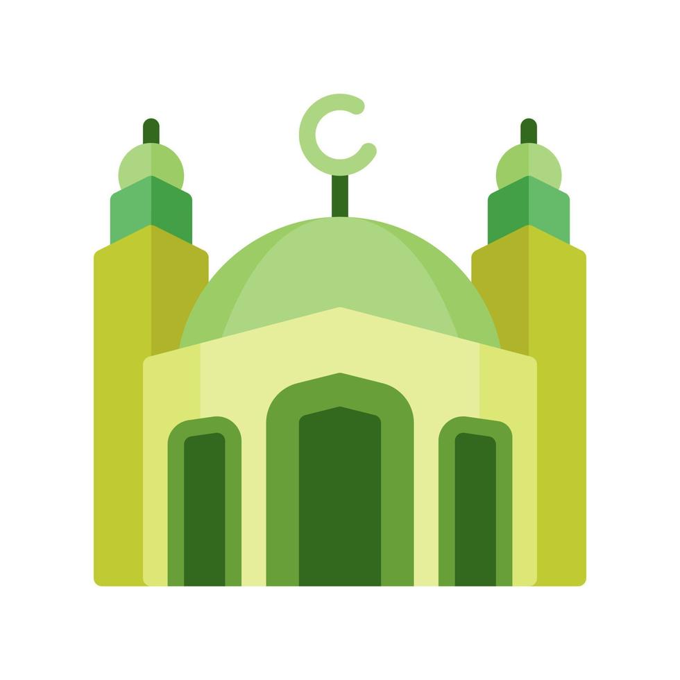 Symbol der islamischen Moschee im flachen Stil. Vektorillustration aus der Religionssammlung vektor
