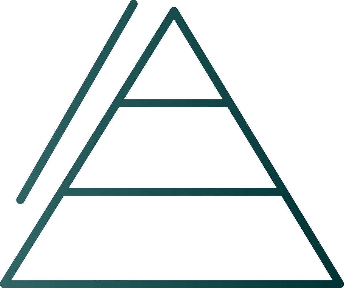 Pyramide Diagramme Linie Gradient Symbol vektor