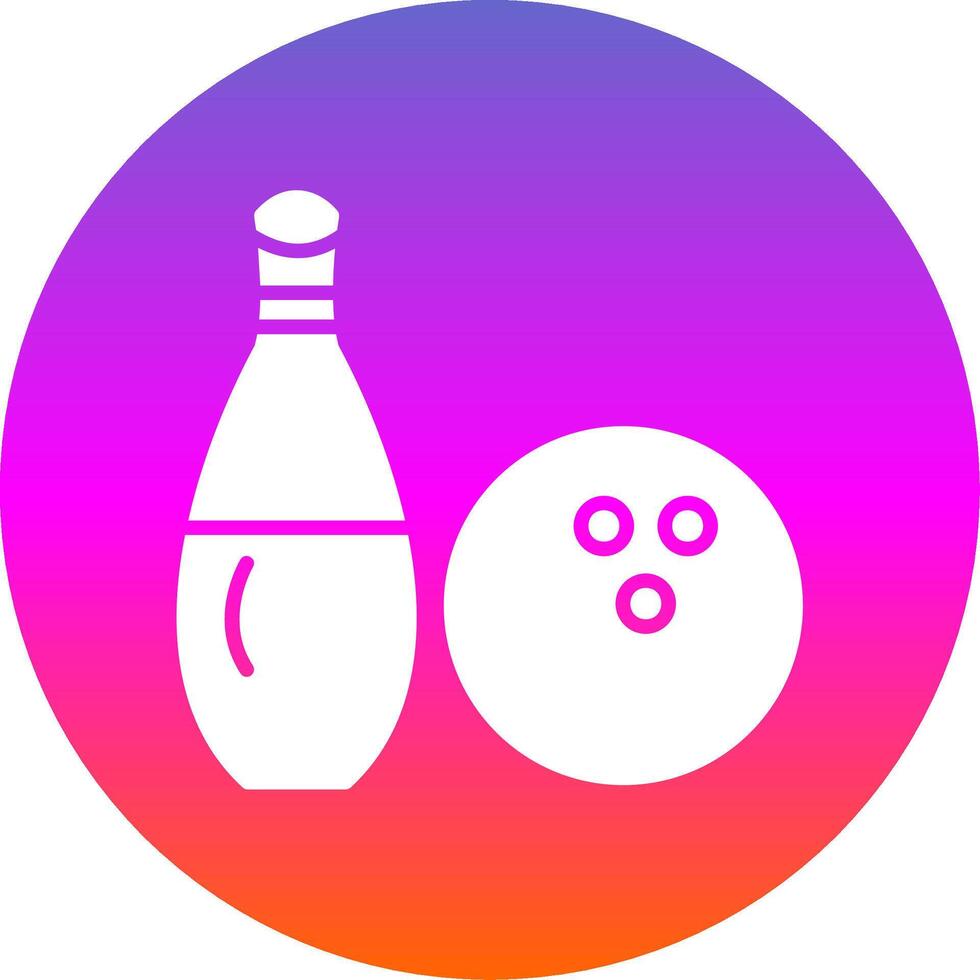 Bowling Glyphe Gradient Kreis Symbol Design vektor