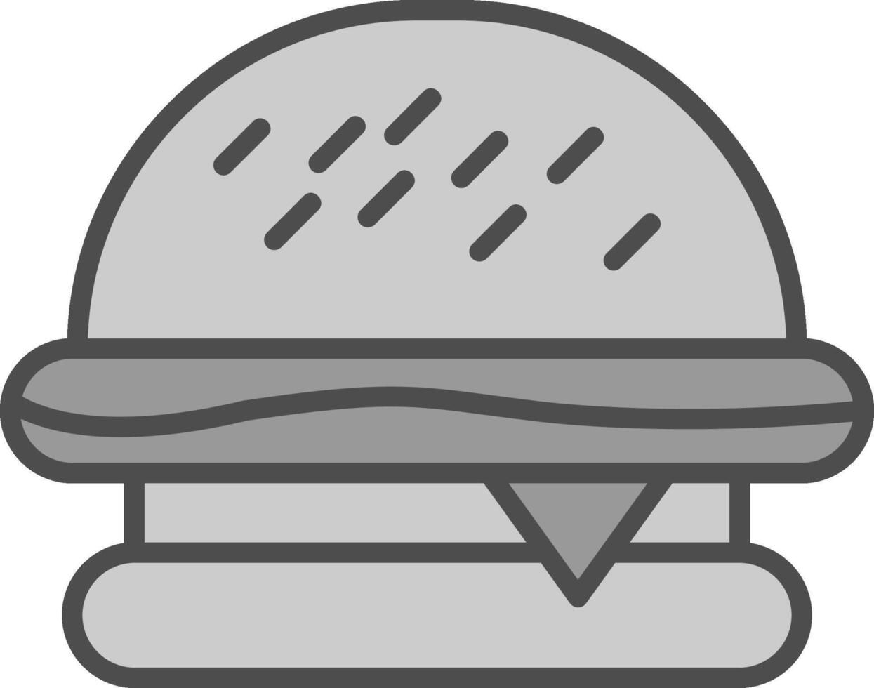 Burger Linie gefüllt Graustufen Symbol Design vektor