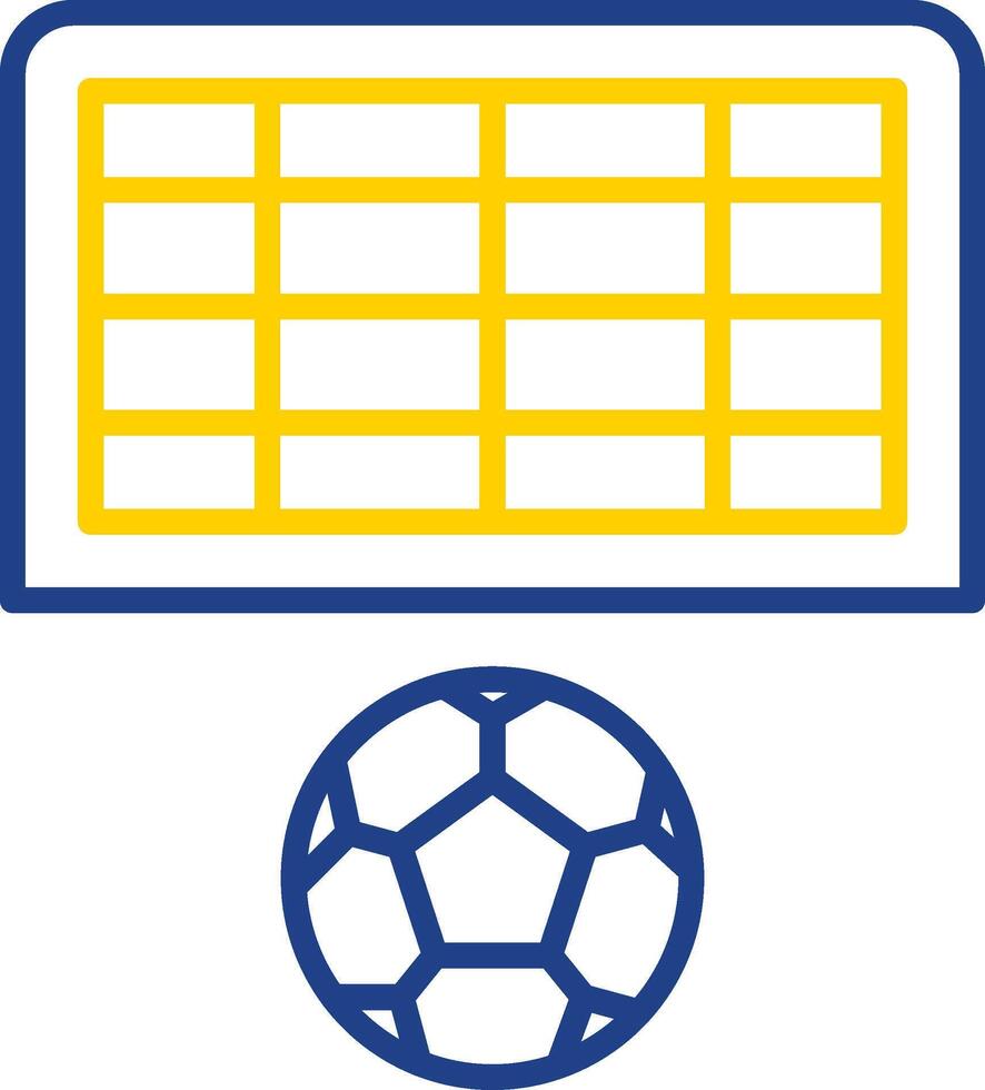 fotboll mål linje två Färg ikon design vektor
