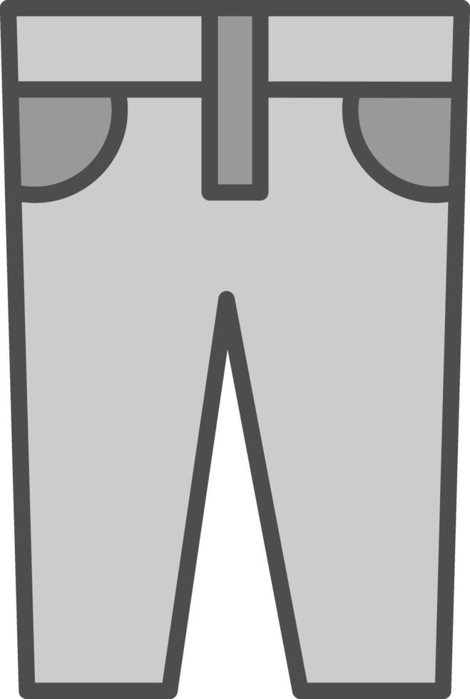 Jeans Linie gefüllt Graustufen Symbol Design vektor