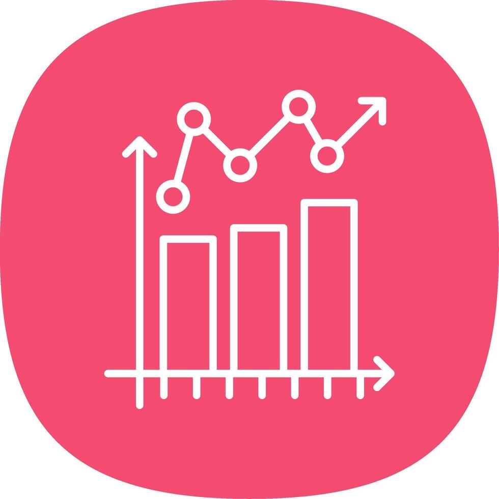 bar Diagram linje kurva ikon design vektor