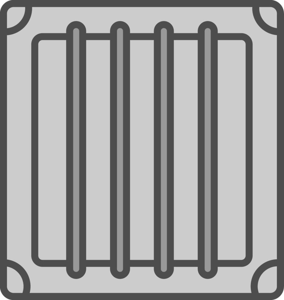 fängelse linje fylld gråskale ikon design vektor