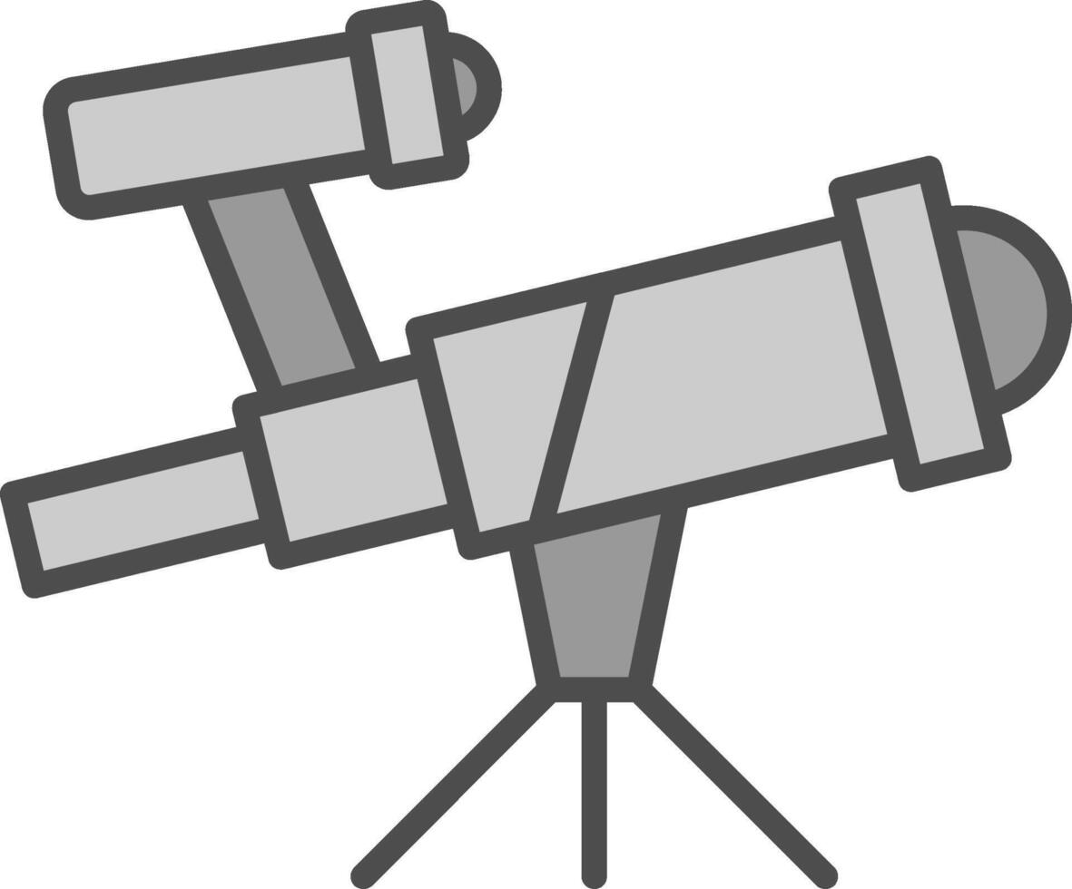 Teleskop Linie gefüllt Graustufen Symbol Design vektor