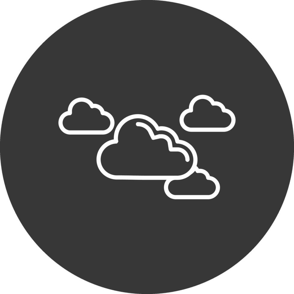 Wolken Linie invertiert Symbol Design vektor