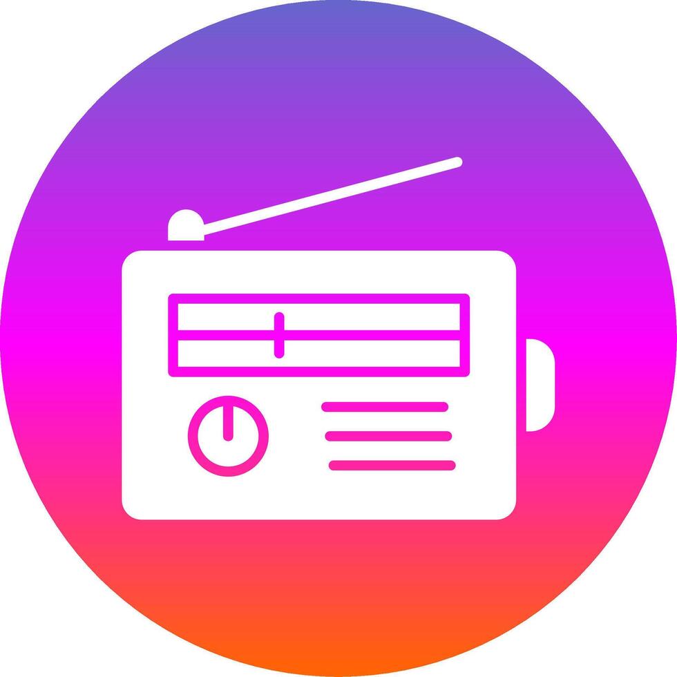 Radio Glyphe Gradient Kreis Symbol Design vektor