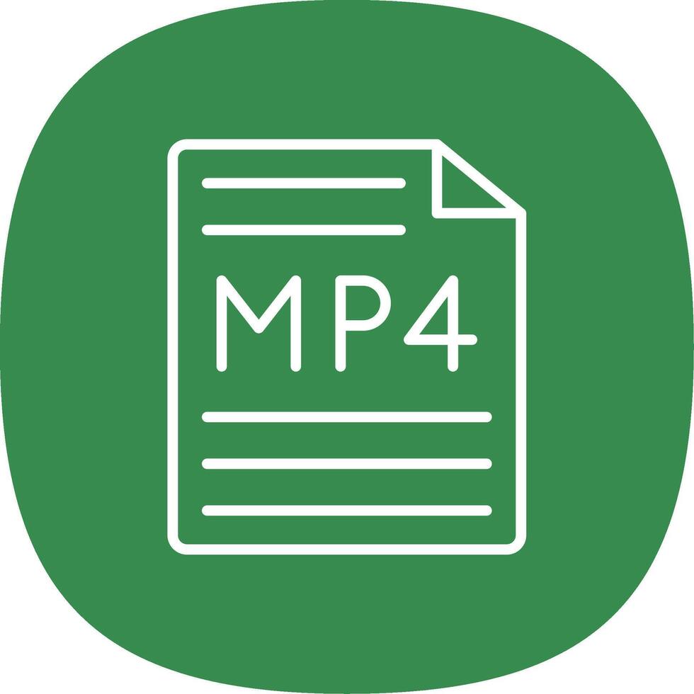 mP4 linje kurva ikon design vektor