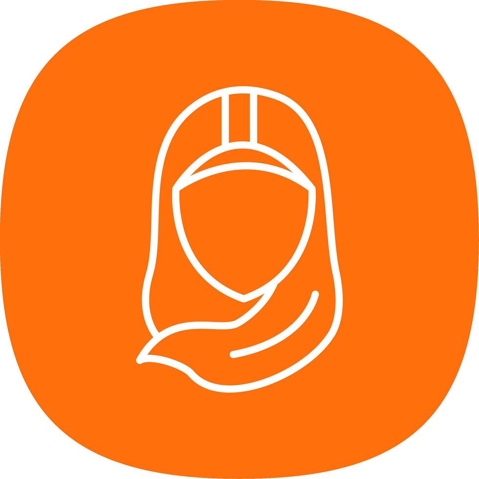 hijab linje kurva ikon design vektor