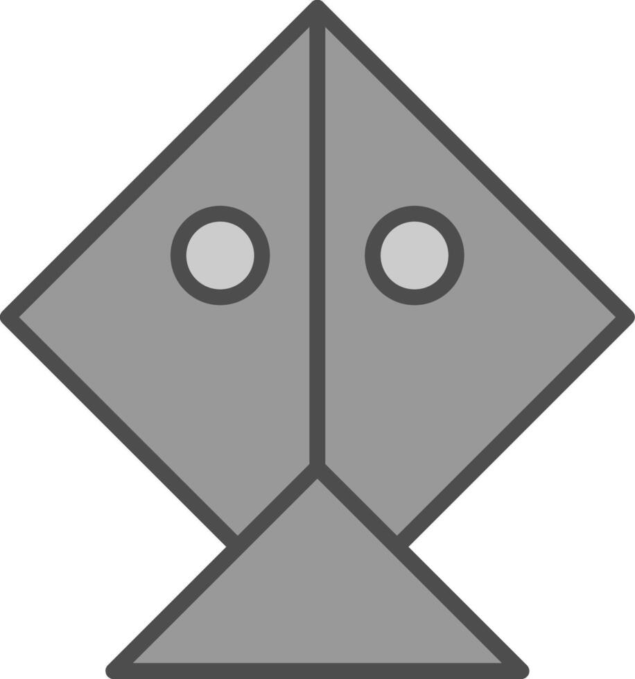 Drachen Linie gefüllt Graustufen Symbol Design vektor