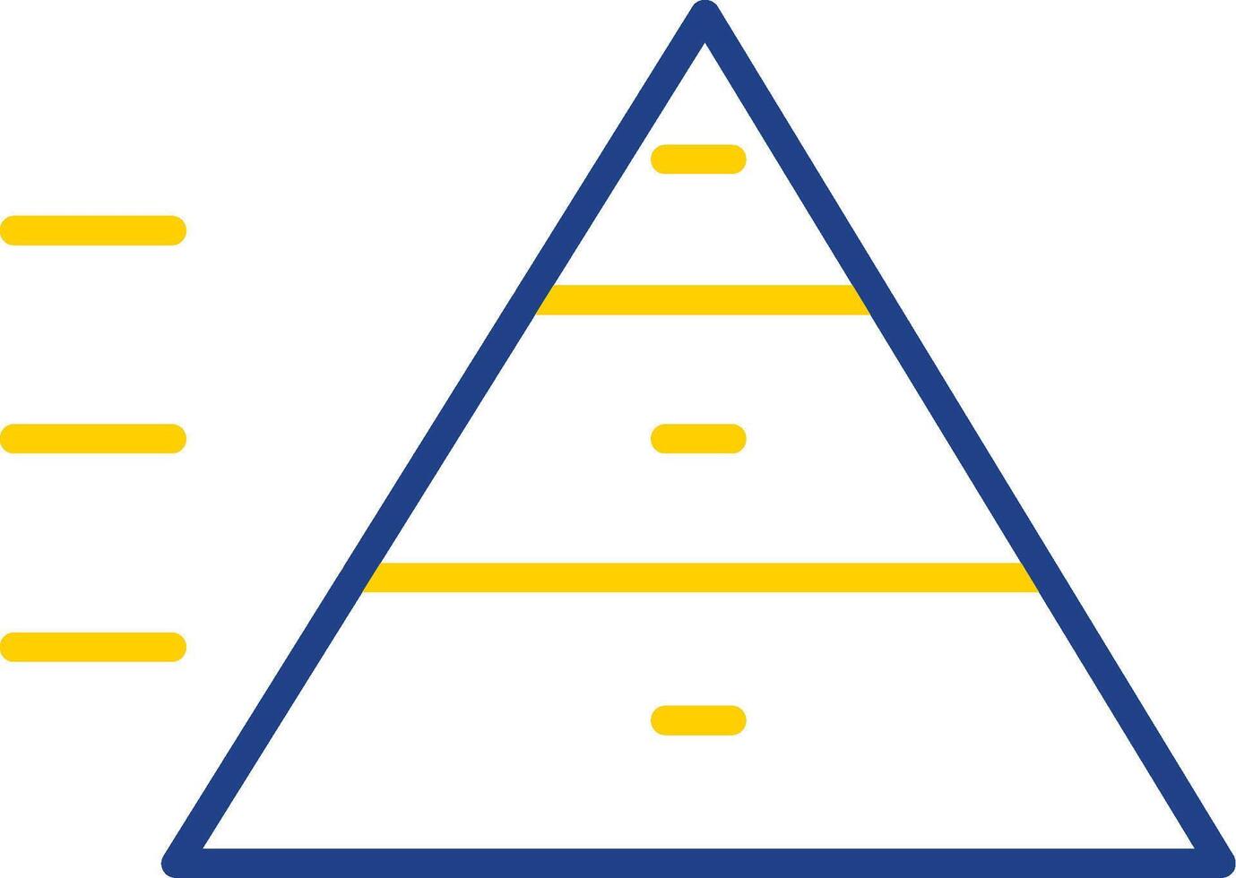 pyramid Diagram linje två Färg ikon design vektor