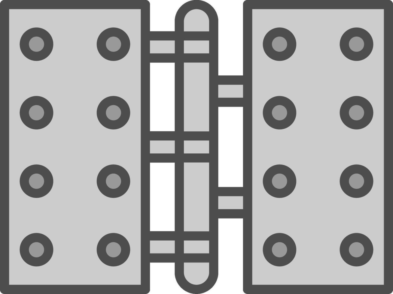 Scharnier Linie gefüllt Graustufen Symbol Design vektor