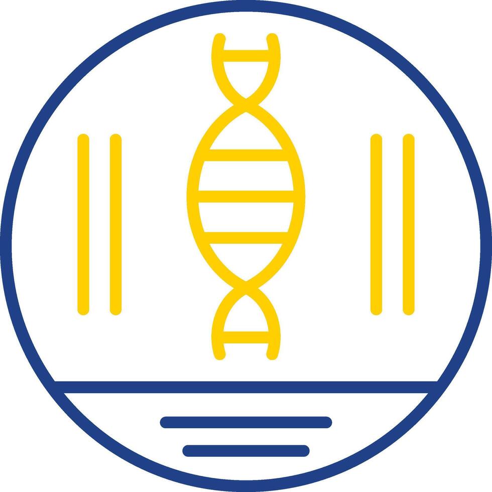 DNA Strand Linie zwei Farbe Symbol Design vektor