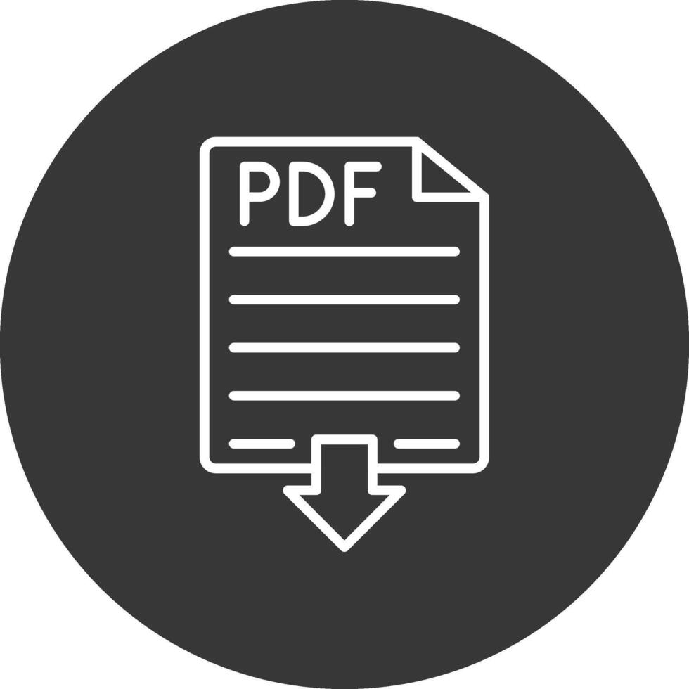 pdf linje omvänd ikon design vektor