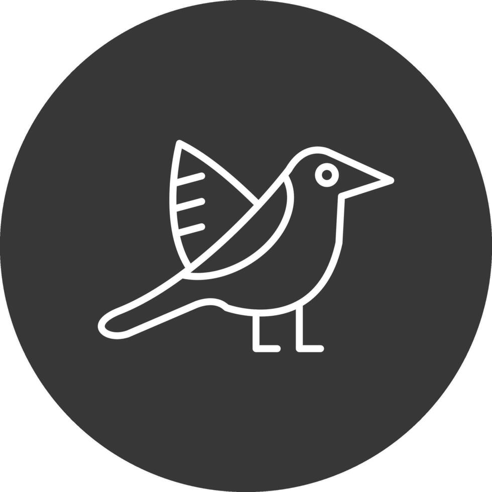 Vogelkunde Linie invertiert Symbol Design vektor