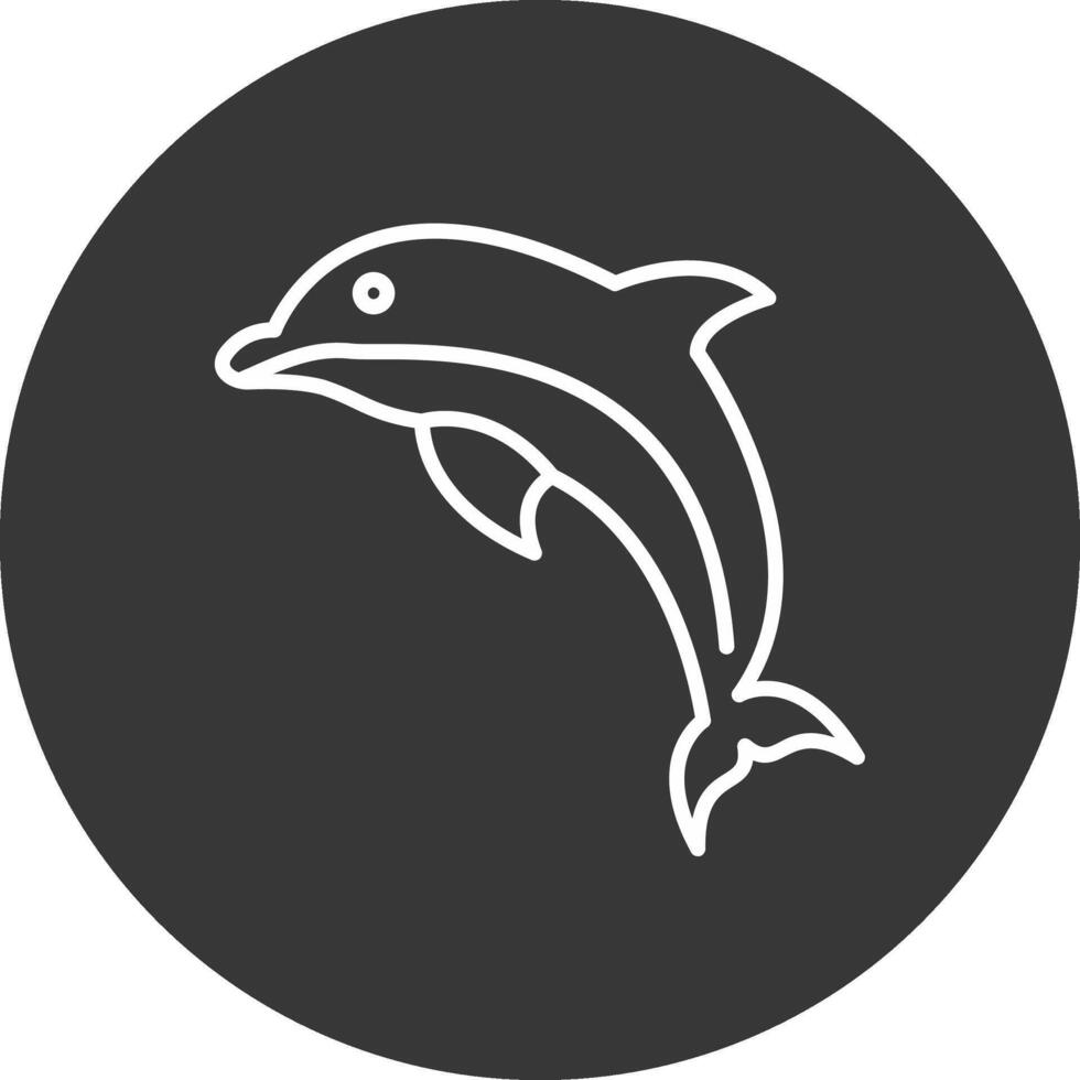 delfin linje omvänd ikon design vektor