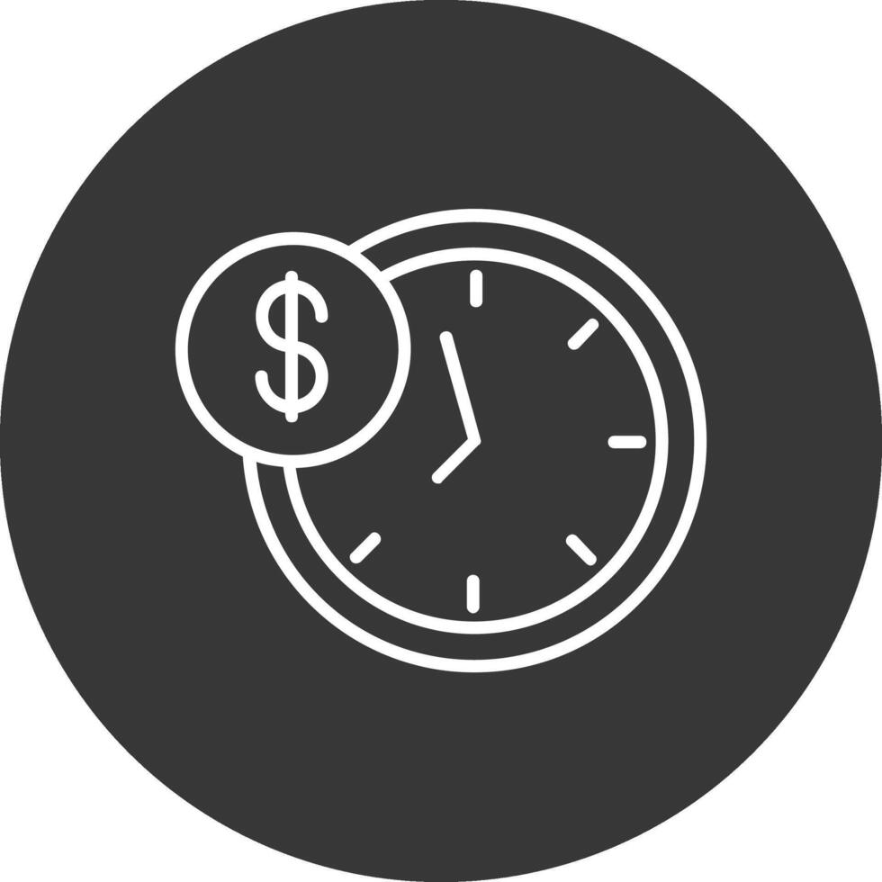 Zeit ist Geld Linie invertiert Symbol Design vektor