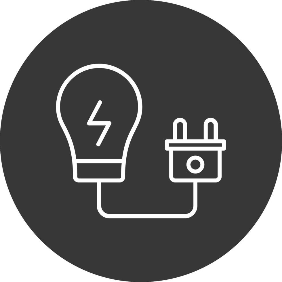 Elektrizität Linie invertiert Symbol Design vektor