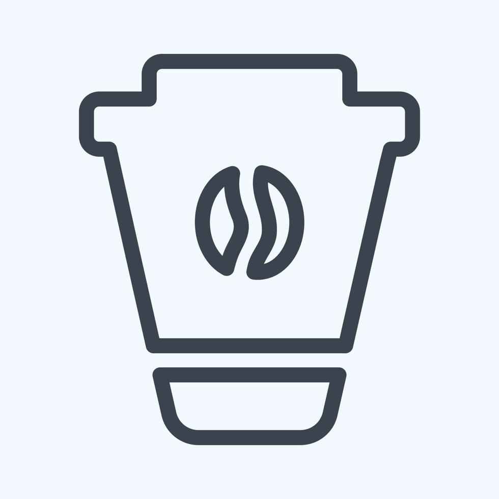 ikon kaffe - linjestil - enkel illustration, redigerbar linje. vektor