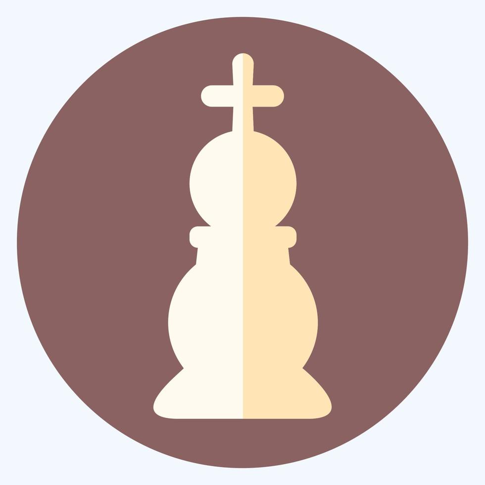 Symbol Schach 2 - flacher Stil, einfache Illustration, bearbeitbarer Strich vektor