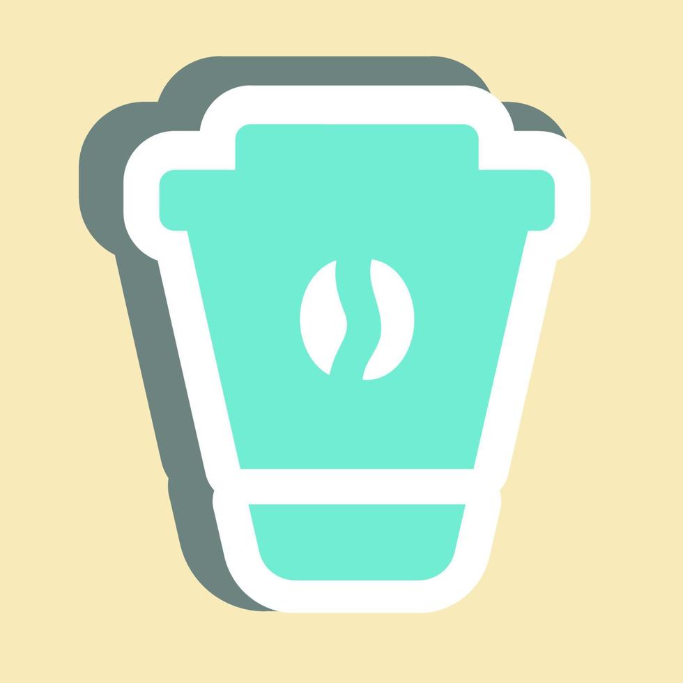 klistermärke kaffe - enkel illustration, redigerbar linje. vektor