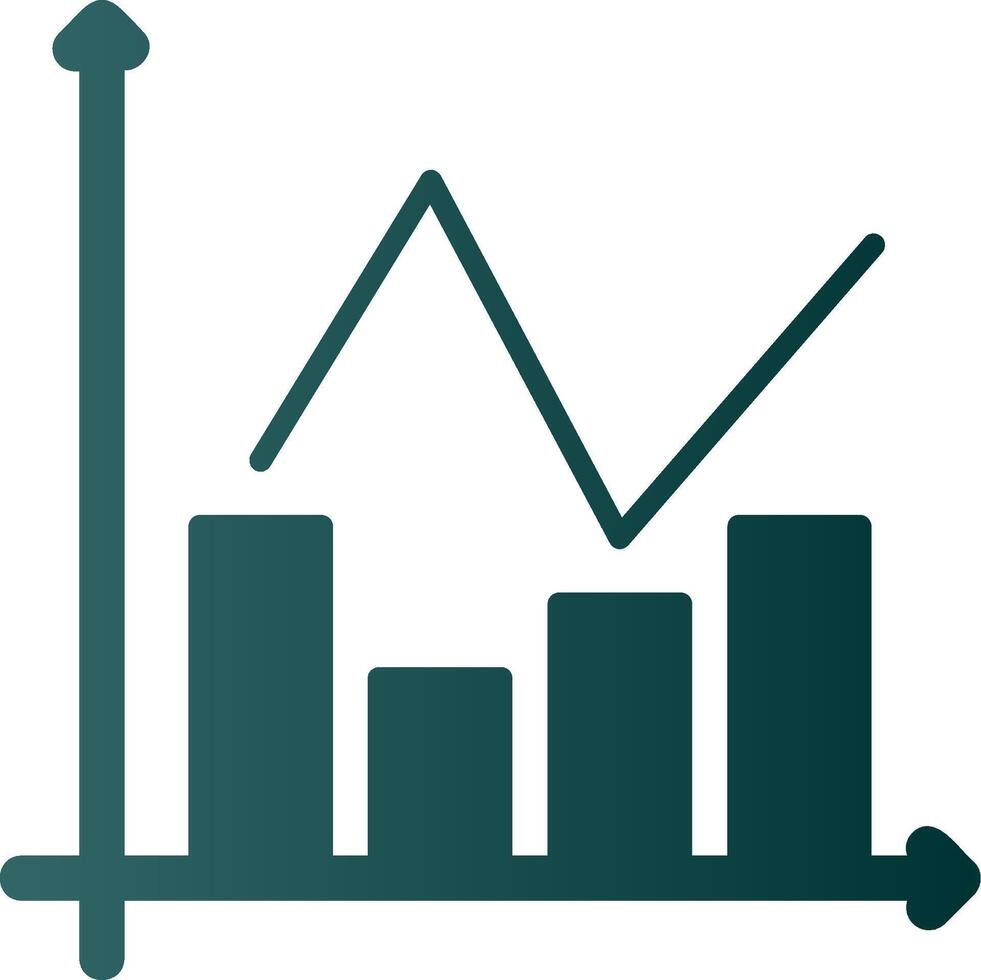 bar Diagram glyf lutning ikon vektor