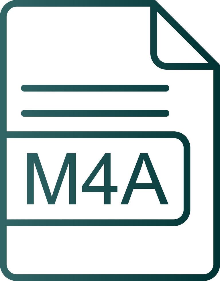 m4a fil formatera linje lutning ikon vektor