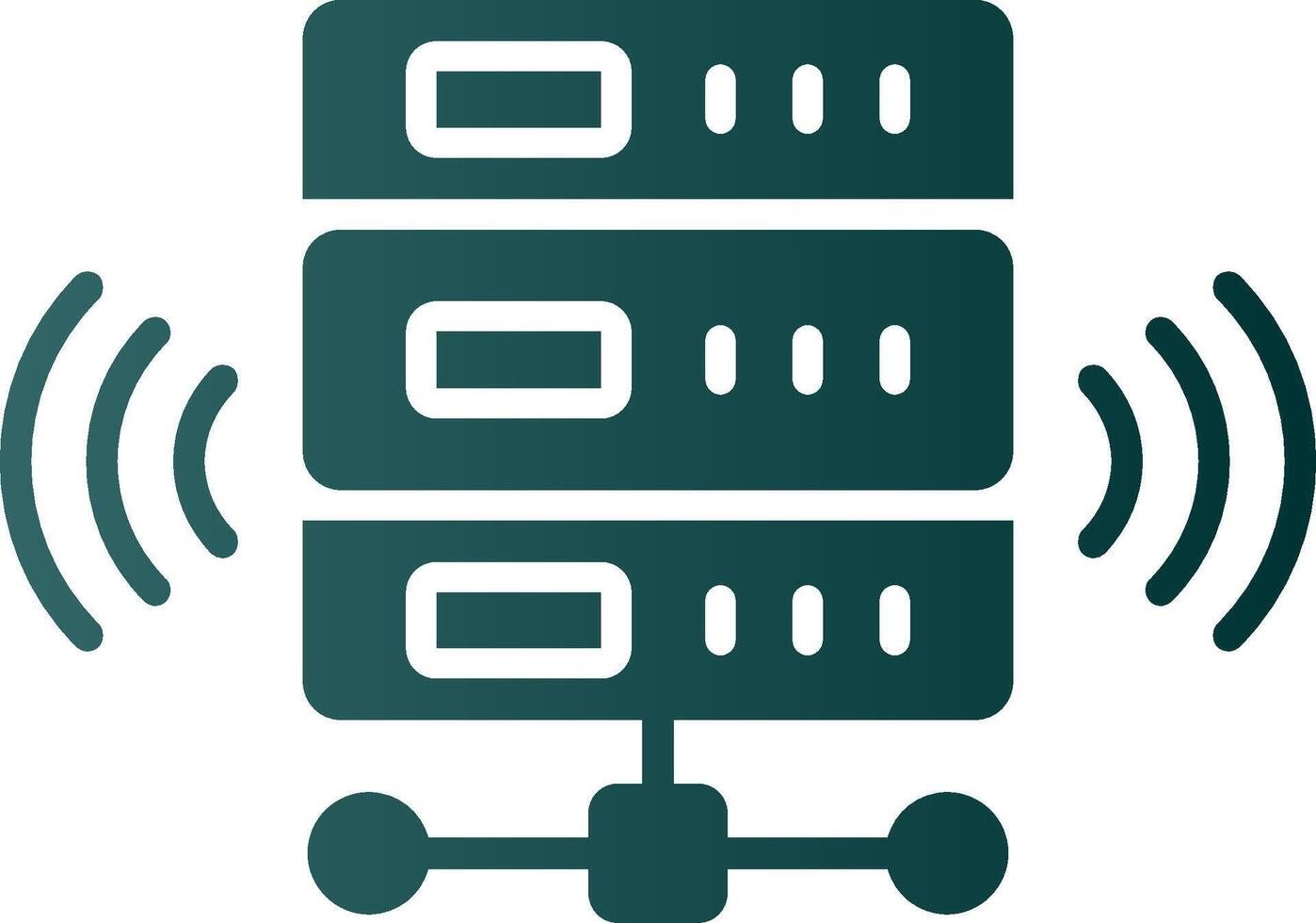 kabellos Datenbank Glyphe Gradient Symbol vektor