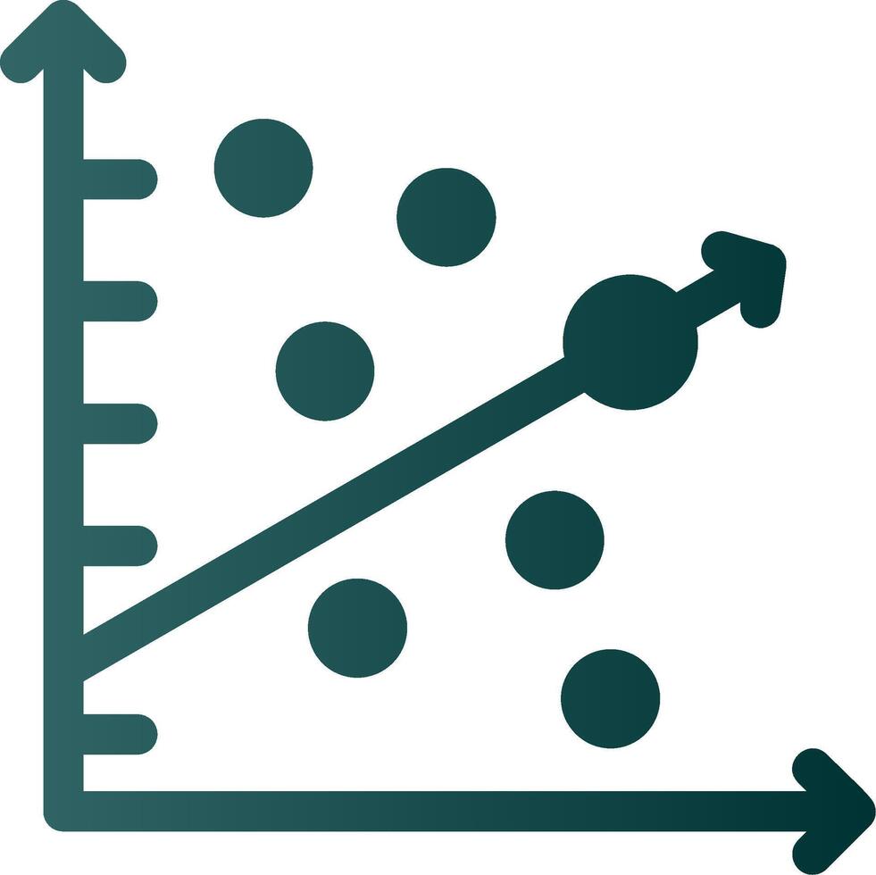 streuen Graph Glyphe Gradient Symbol vektor