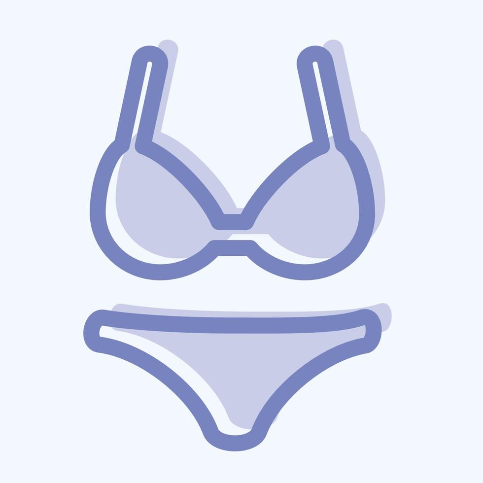 ikon underkläder - tvåfärgad stil, enkel illustration, redigerbar linje vektor