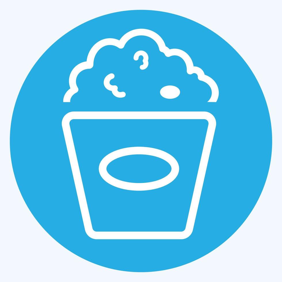 ikon popcorn - blå ögon stil - enkel illustration, redigerbar linje. vektor