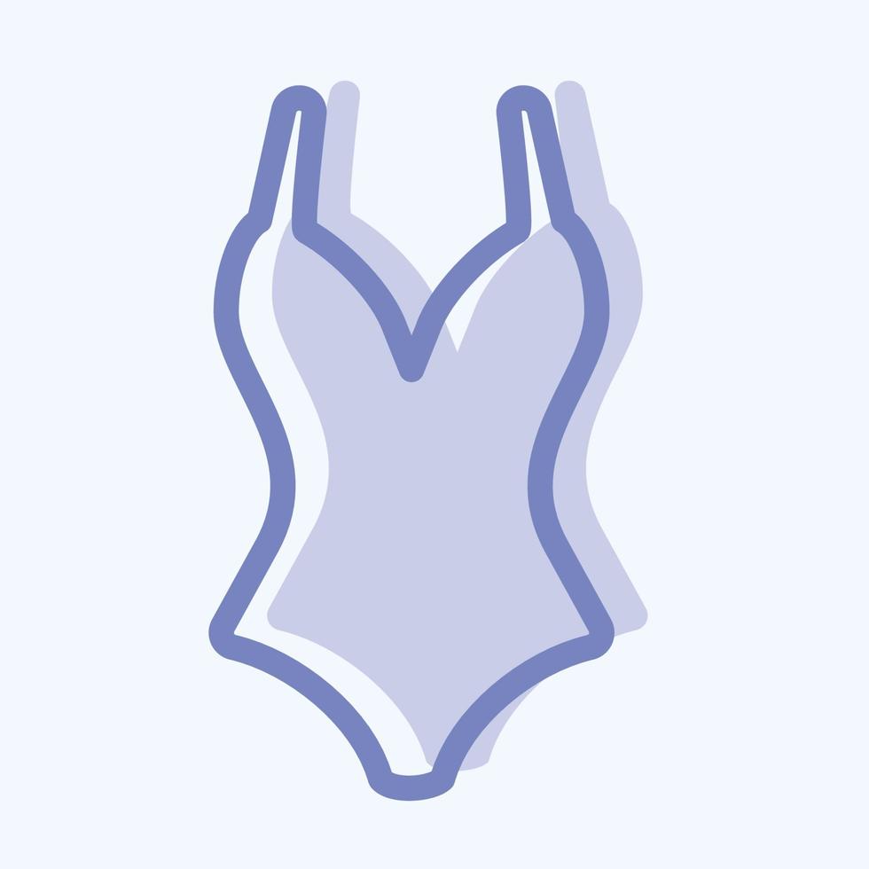 Symbol-Badeanzug 1 - zweifarbiger Stil, einfache Illustration, bearbeitbarer Strich vektor