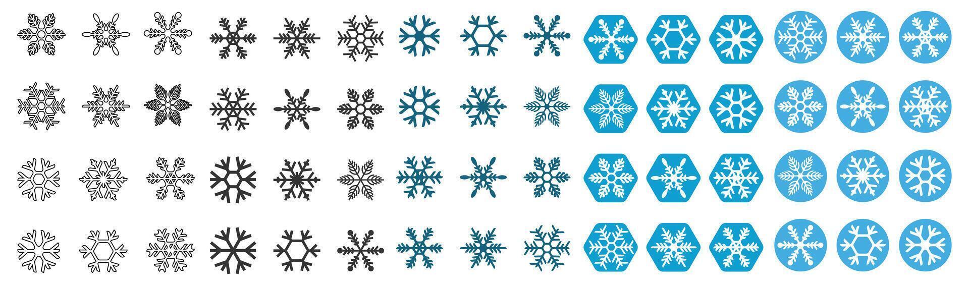 Schnee Blume Design Symbol einstellen vektor