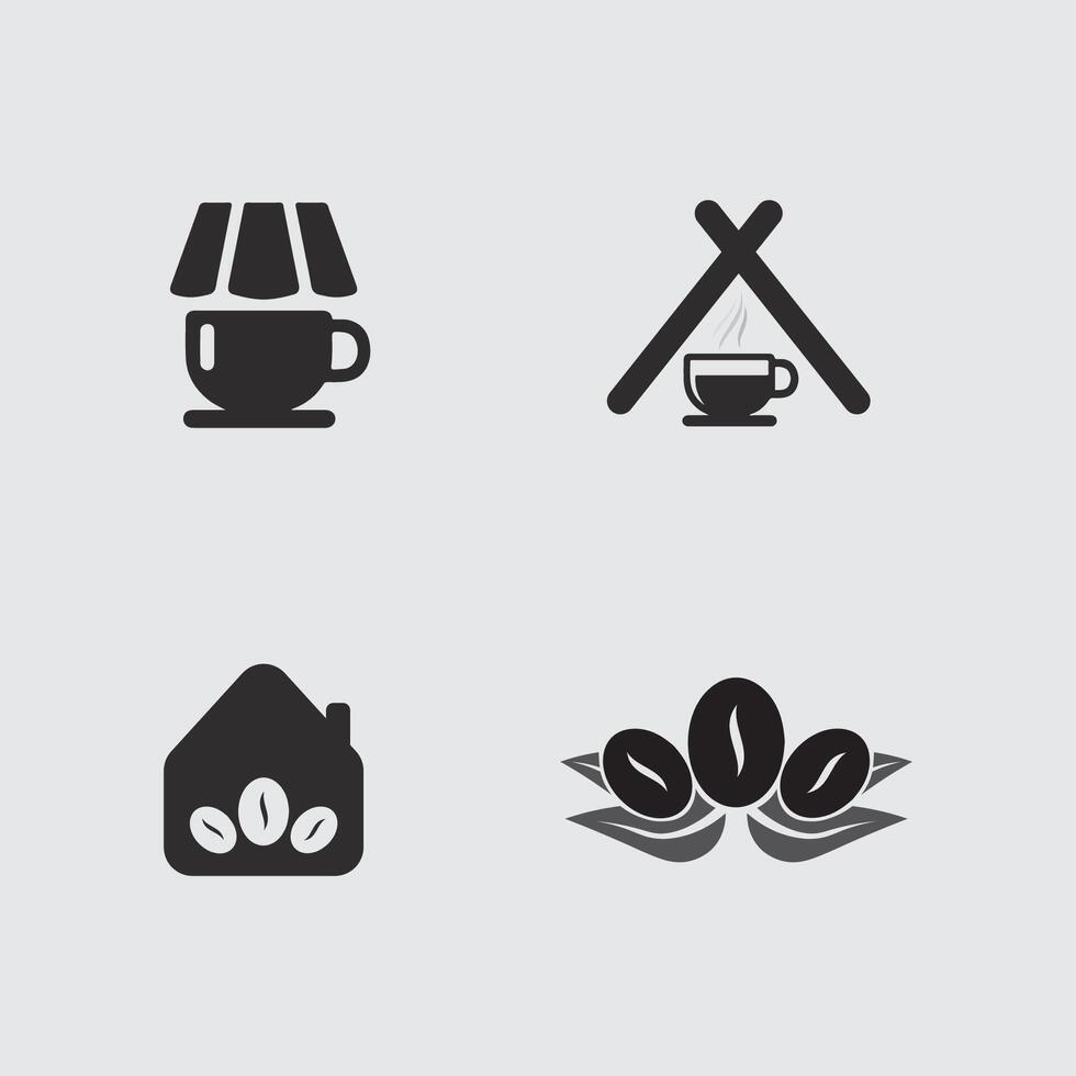 Cafe Logo und Kaffee Logo Design Cafeteria heiß trinken vektor