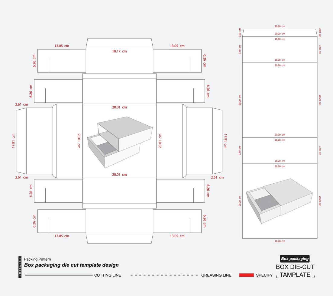 Box Verpackung sterben Schnitt Vorlage Design 3d spotten oben vektor