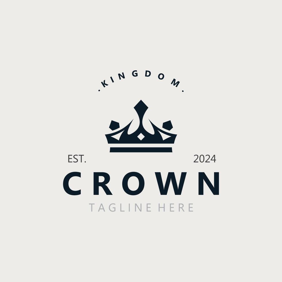 krona logotyp enkel design mall. årgång krona logotyp kunglig kung drottning symbol vektor