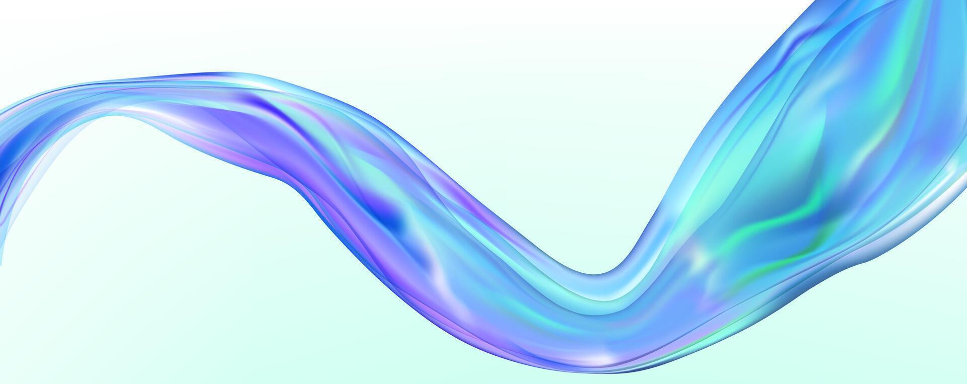 abstrakt holografiska våg.flöde regnbågsskimrande fluid.dynamisk spektrum band. vektor