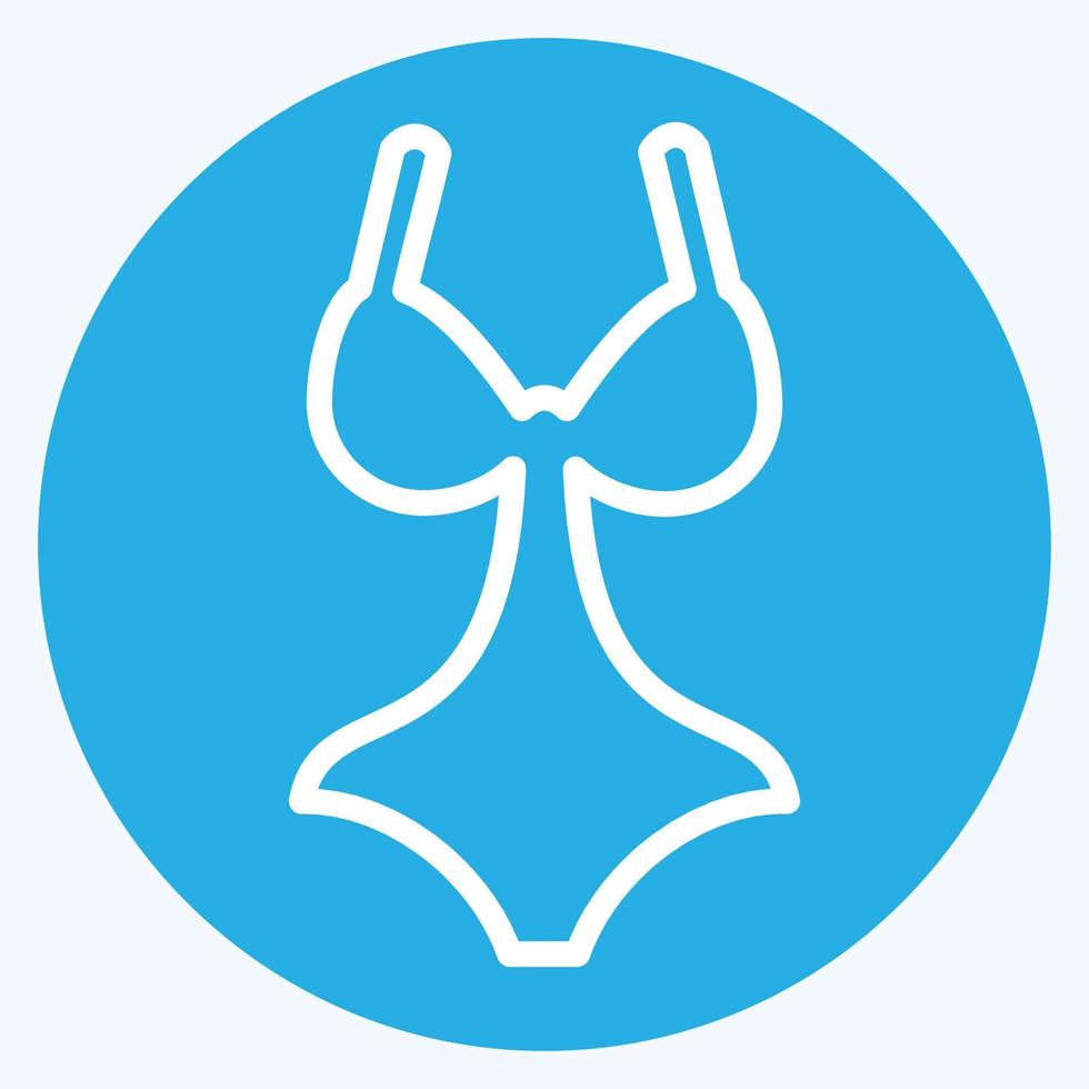 Symbol-Badeanzug 3 - blaue Augen-Stil, einfache Illustration, bearbeitbarer Strich vektor