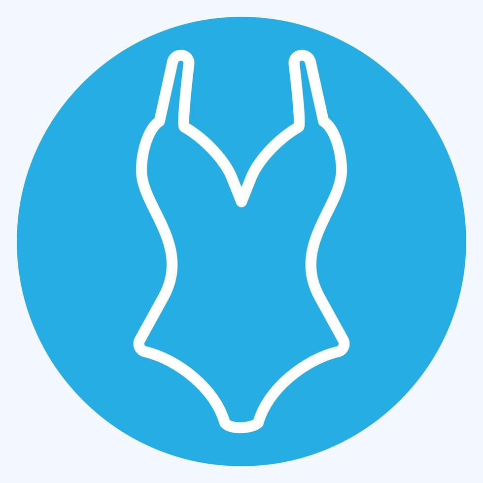 ikon baddräkt 1 - stil med blå ögon, enkel illustration, redigerbar linje vektor
